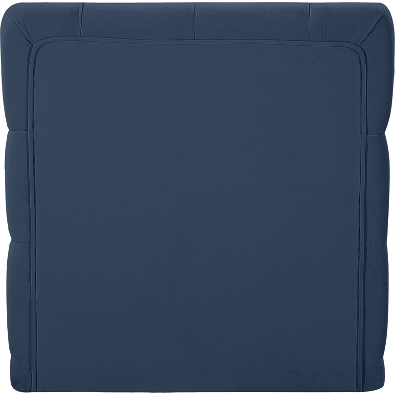 Bowery Hill Contemporary Deep Button Tufted Soft Navy Velvet Armless Chair