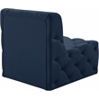 Bowery Hill Contemporary Deep Button Tufted Soft Navy Velvet Armless Chair