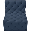Bowery Hill Contemporary Deep Button Tufted Soft Navy Velvet Armless Chair