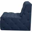 Bowery Hill Contemporary Deep Button Tufted Soft Navy Velvet Armless Chair
