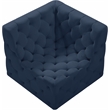 Bowery Hill Contemporary Deep Button Tufted Soft Navy Velvet Corner Chair