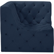 Bowery Hill Contemporary Deep Button Tufted Soft Navy Velvet Corner Chair