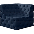 Bowery Hill Contemporary Deep Button Tufted Soft Navy Velvet Corner Chair