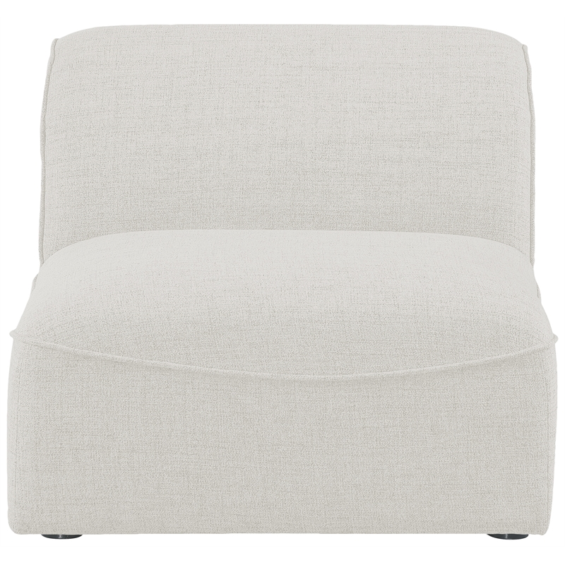 Bowery Hill Contemporary Upholstered Cream Durable Linen Textured Armless