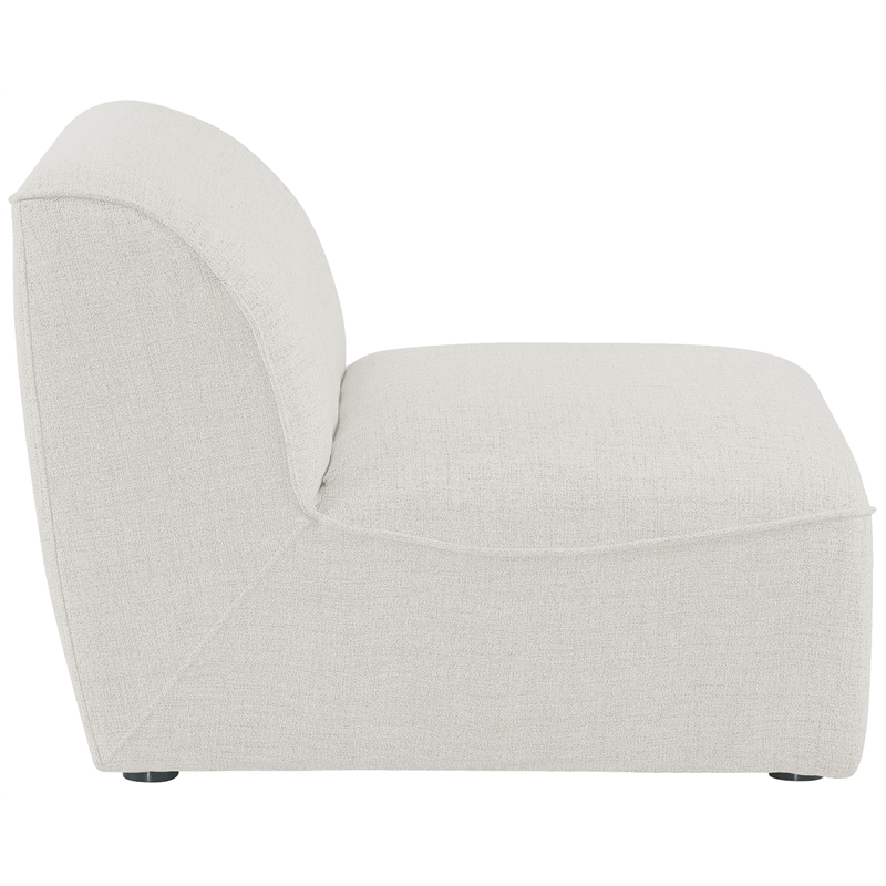 Bowery Hill Contemporary Upholstered Cream Durable Linen Textured Armless