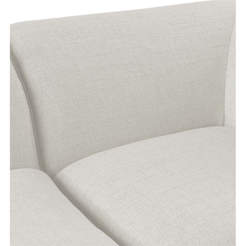 Bowery Hill Contemporary Upholstered Cream Durable Linen Textured Armless