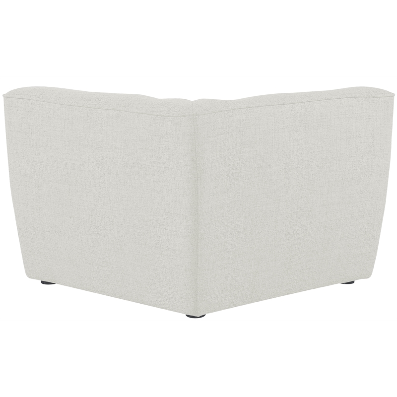 Bowery Hill Contemporary Upholstered Cream Durable Linen Textured Corner