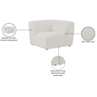Bowery Hill Contemporary Upholstered Cream Durable Linen Textured Corner