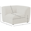 Bowery Hill Contemporary Upholstered Cream Durable Linen Textured Corner