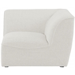 Bowery Hill Contemporary Upholstered Cream Durable Linen Textured Corner