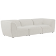 Bowery Hill Contemporary Upholstered Cream Durable Linen Textured Modular Sofa