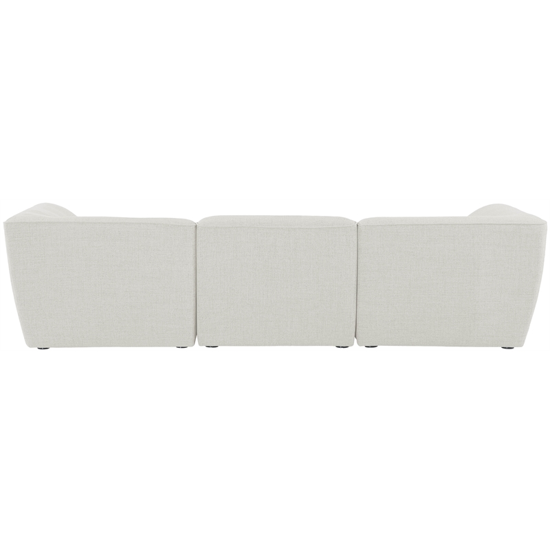 Bowery Hill Contemporary Upholstered Cream Durable Linen Textured Modular Sofa