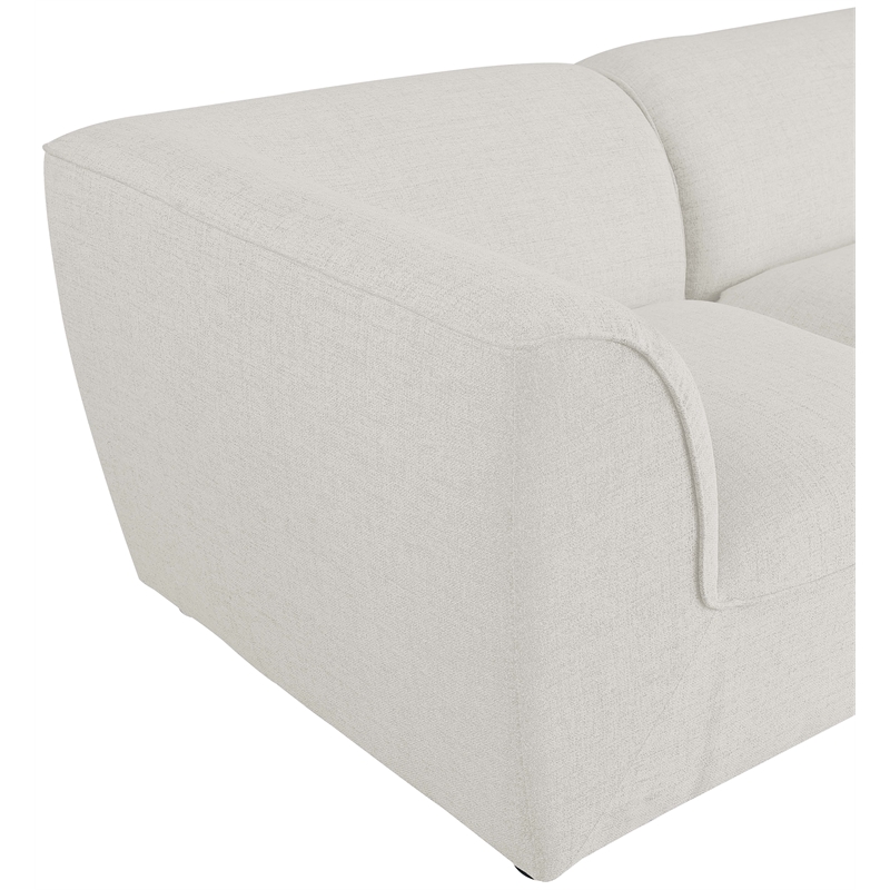 Bowery Hill Contemporary Upholstered Cream Durable Linen Textured Modular Sofa