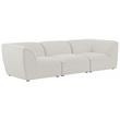 Bowery Hill Contemporary Upholstered Cream Durable Linen Textured Modular Sofa