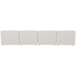 Bowery Hill Contemporary Upholstered Cream Durable Linen Textured Modular Sofa