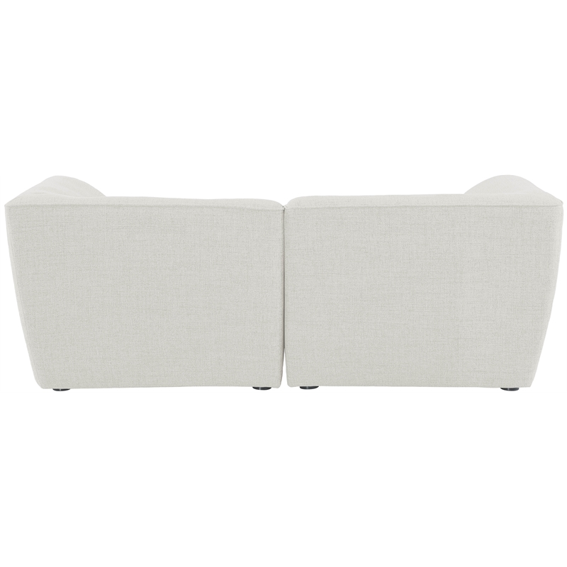 Bowery Hill Contemporary Upholstered Cream Durable Linen Textured Modular Sofa
