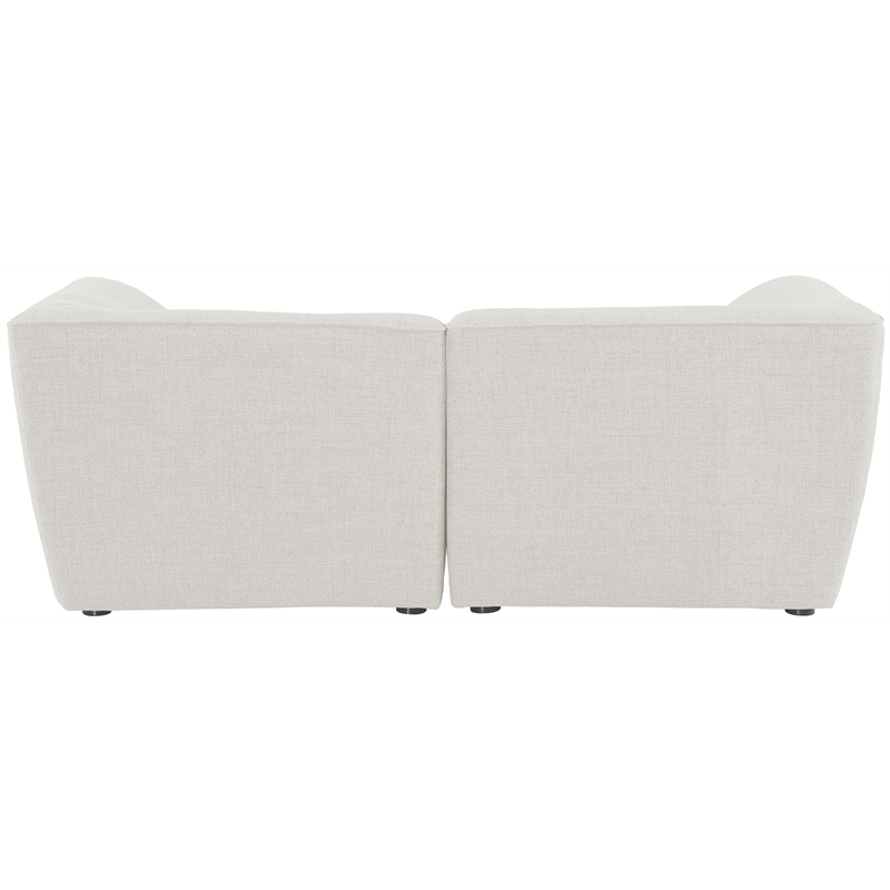 Bowery Hill Contemporary Upholstered Cream Durable Linen Textured Modular Sofa
