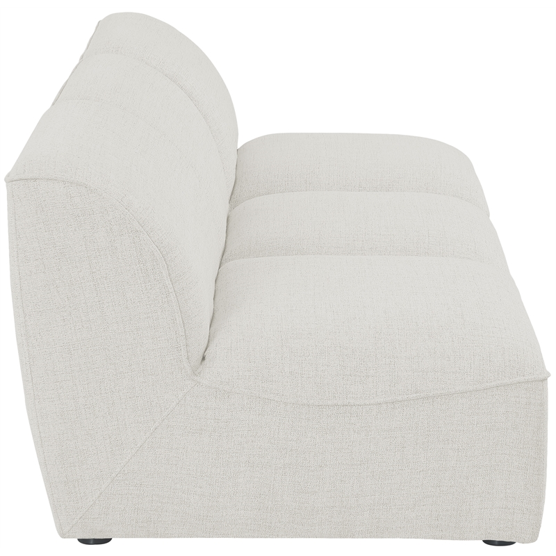 Bowery Hill Contemporary Upholstered Cream Durable Linen Textured Modular Sofa