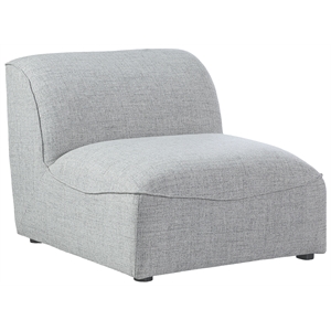 Bowery Hill Contemporary Upholstered Grey Durable Linen Textured Armless