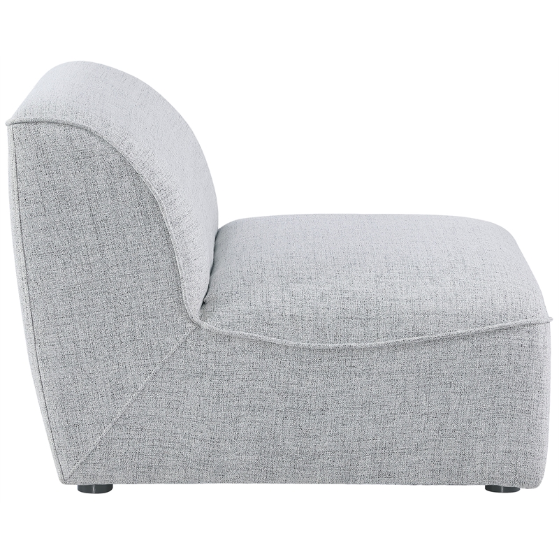 Bowery Hill Contemporary Upholstered Grey Durable Linen Textured Armless
