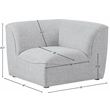 Bowery Hill Contemporary Upholstered Grey Durable Linen Textured Corner