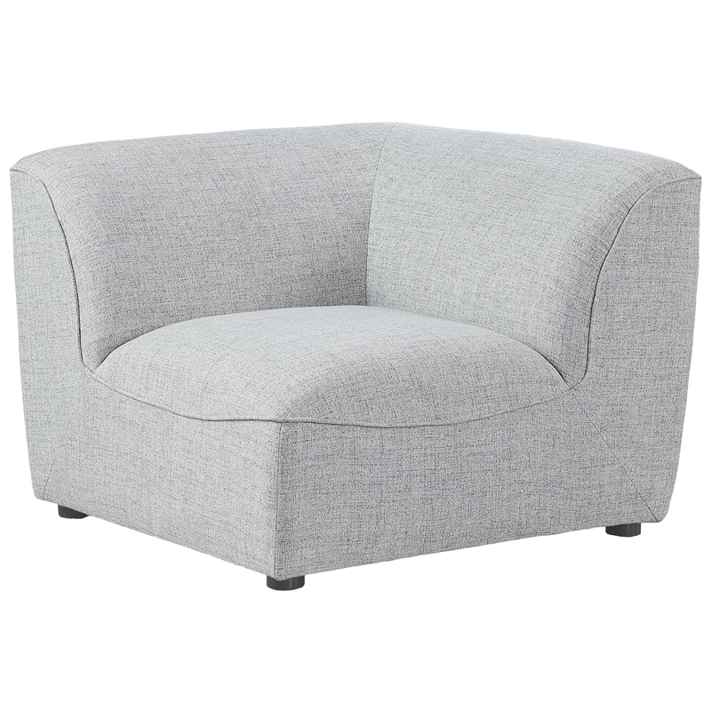 Bowery Hill Contemporary Upholstered Grey Durable Linen Textured Corner