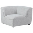 Bowery Hill Contemporary Upholstered Grey Durable Linen Textured Corner