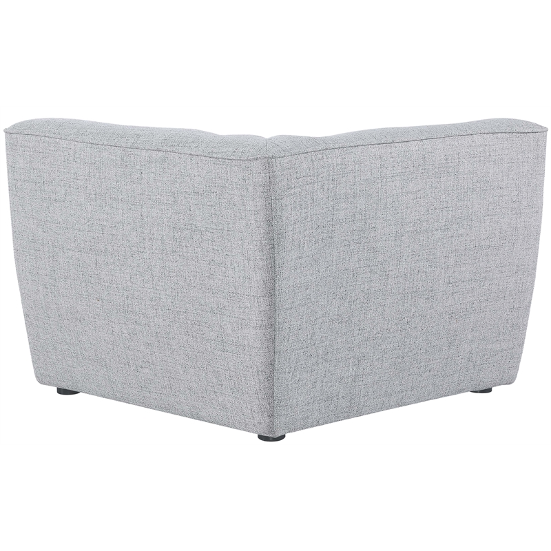 Bowery Hill Contemporary Upholstered Grey Durable Linen Textured Corner