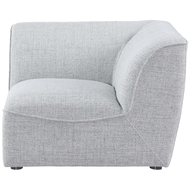 Bowery Hill Contemporary Upholstered Grey Durable Linen Textured Corner
