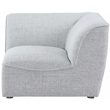 Bowery Hill Contemporary Upholstered Grey Durable Linen Textured Corner
