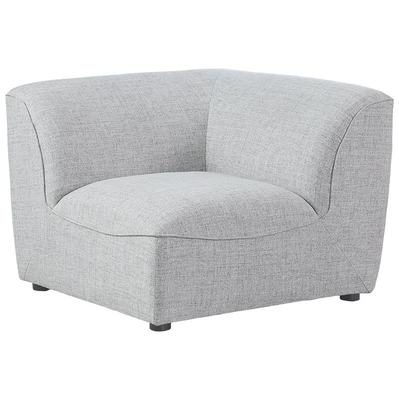 Bowery Hill Contemporary Upholstered Grey Durable Linen Textured Corner