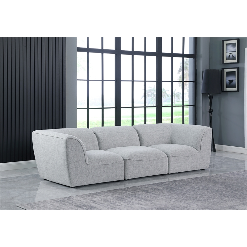 Bowery Hill Contemporary Upholstered Grey Durable Linen Textured Modular Sofa