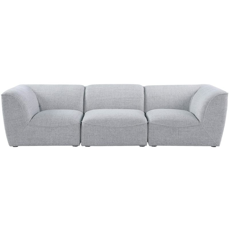 Bowery Hill Contemporary Upholstered Grey Durable Linen Textured Modular Sofa
