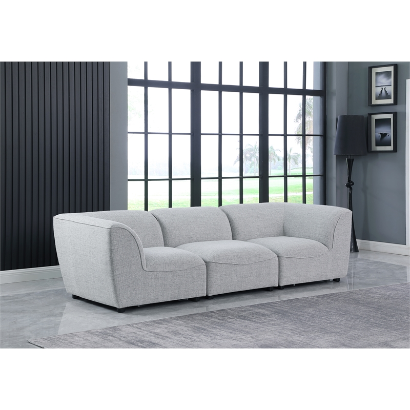 Bowery Hill Contemporary Upholstered Grey Durable Linen Textured Modular Sofa