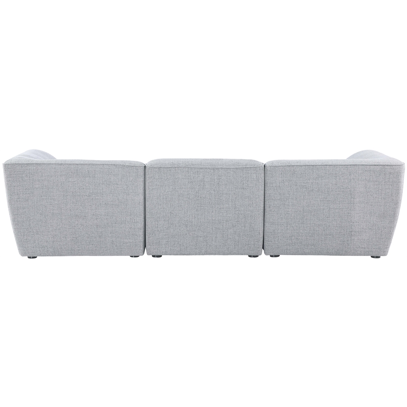 Bowery Hill Contemporary Upholstered Grey Durable Linen Textured Modular Sofa