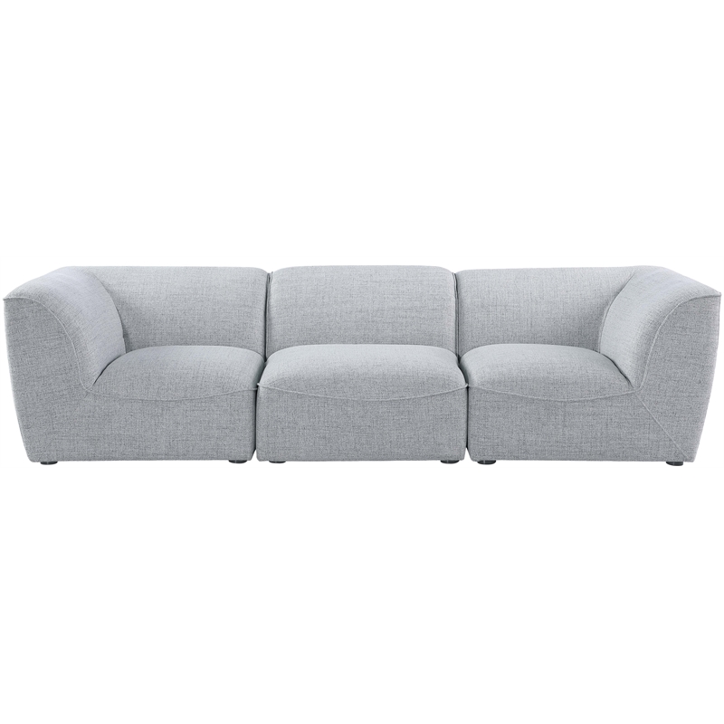 Bowery Hill Contemporary Upholstered Grey Durable Linen Textured Modular Sofa