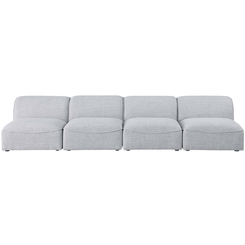 Bowery Hill Contemporary Upholstered Grey Durable Linen Textured Modular Sofa