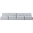 Bowery Hill Contemporary Upholstered Grey Durable Linen Textured Modular Sofa