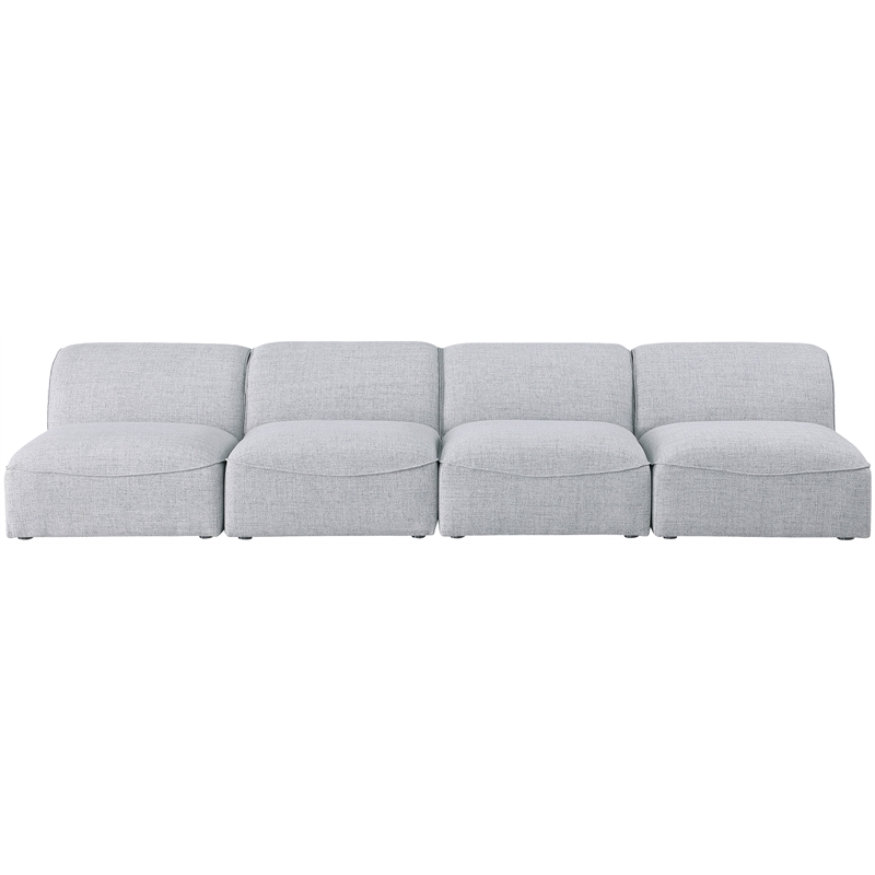 Bowery Hill Contemporary Upholstered Grey Durable Linen Textured Modular Sofa