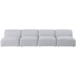 Bowery Hill Contemporary Upholstered Grey Durable Linen Textured Modular Sofa