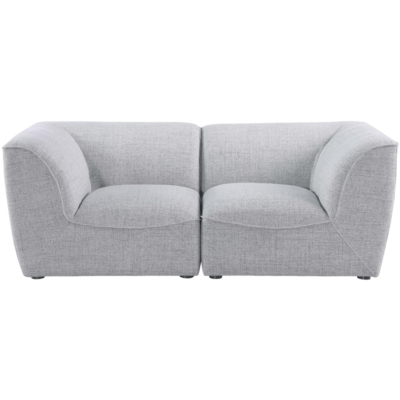 Bowery Hill Contemporary Upholstered Grey Durable Linen Textured Modular Sofa
