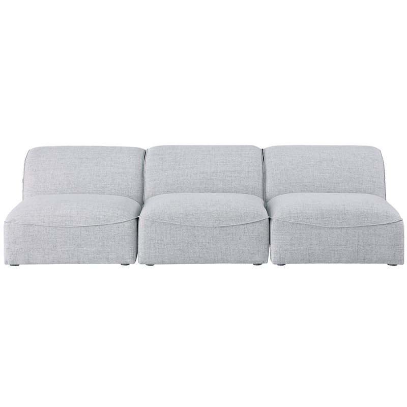 Bowery Hill Contemporary Upholstered Grey Durable Linen Textured Modular Sofa