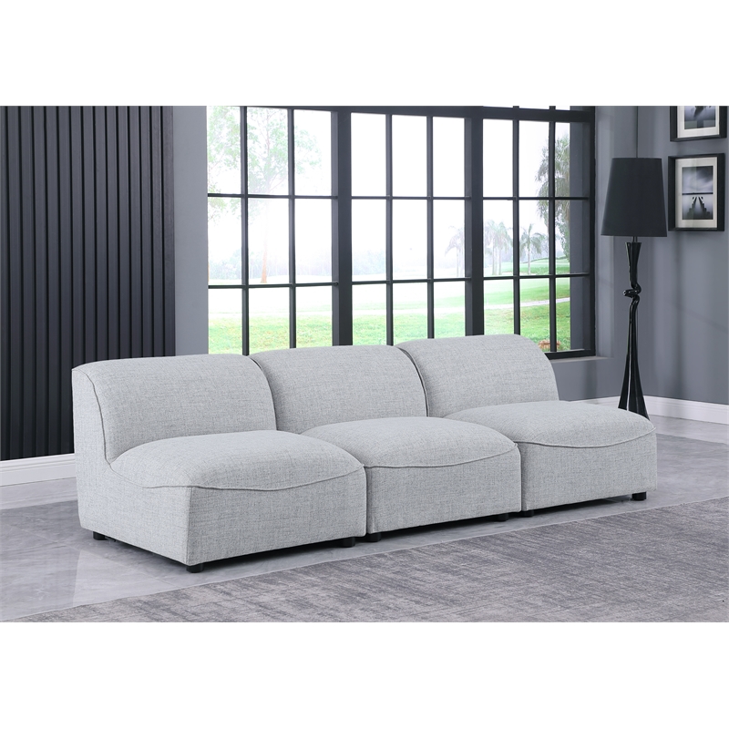 Bowery Hill Contemporary Upholstered Grey Durable Linen Textured Modular Sofa