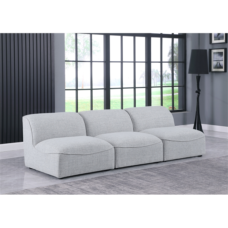 Bowery Hill Contemporary Upholstered Grey Durable Linen Textured Modular Sofa