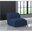 Bowery Hill Contemporary Upholstered Navy Durable Linen Textured Armless