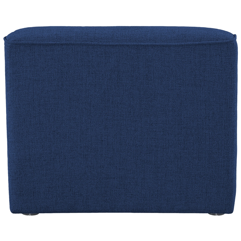 Bowery Hill Contemporary Upholstered Navy Durable Linen Textured Armless