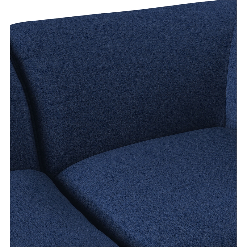 Bowery Hill Contemporary Upholstered Navy Durable Linen Textured Armless