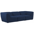 Bowery Hill Contemporary Upholstered Navy Durable Linen Textured Modular Sofa
