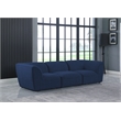 Bowery Hill Contemporary Upholstered Navy Durable Linen Textured Modular Sofa