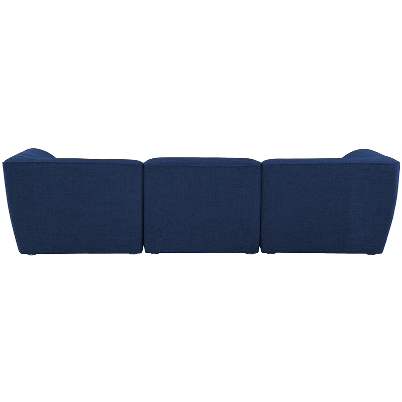 Bowery Hill Contemporary Upholstered Navy Durable Linen Textured Modular Sofa